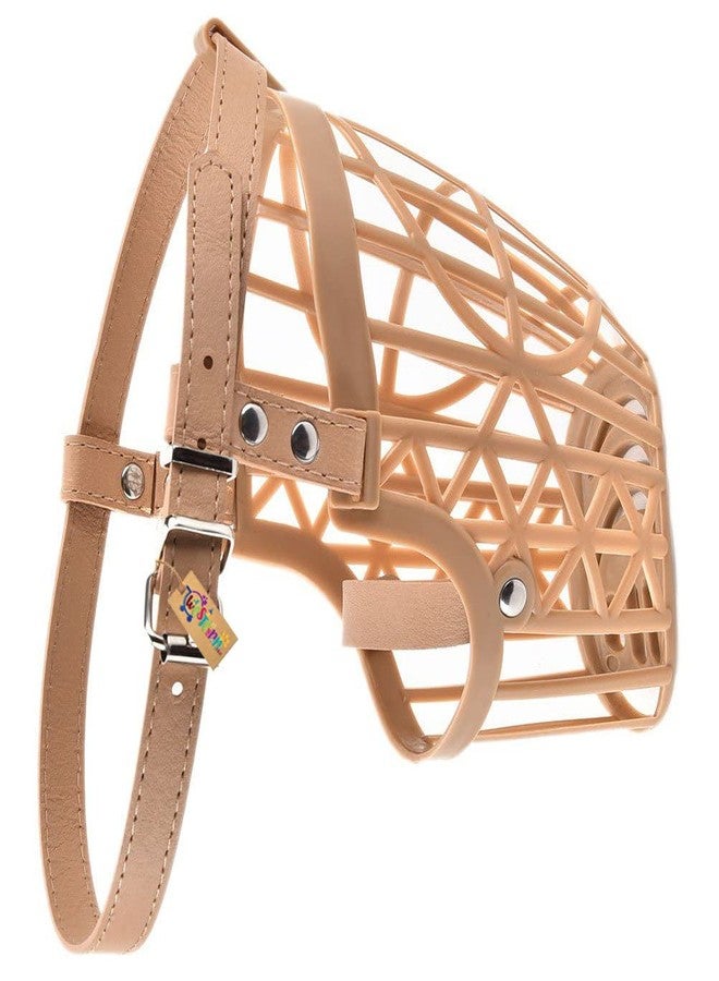 Western Era Adjustable Strap Muzzle Cum Basket Cage Cum Mouth Cover Cum Pet Safety Collar for Dog/Puppy. (Beige, Small) - Image 2